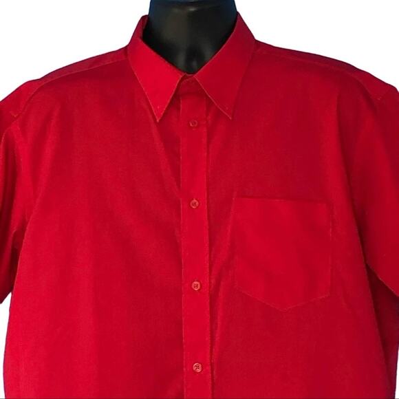 James & Nicholson Short Sleeve Red Button-Up Dress Shirt Size XL NWOT - Picture 3 of 9
